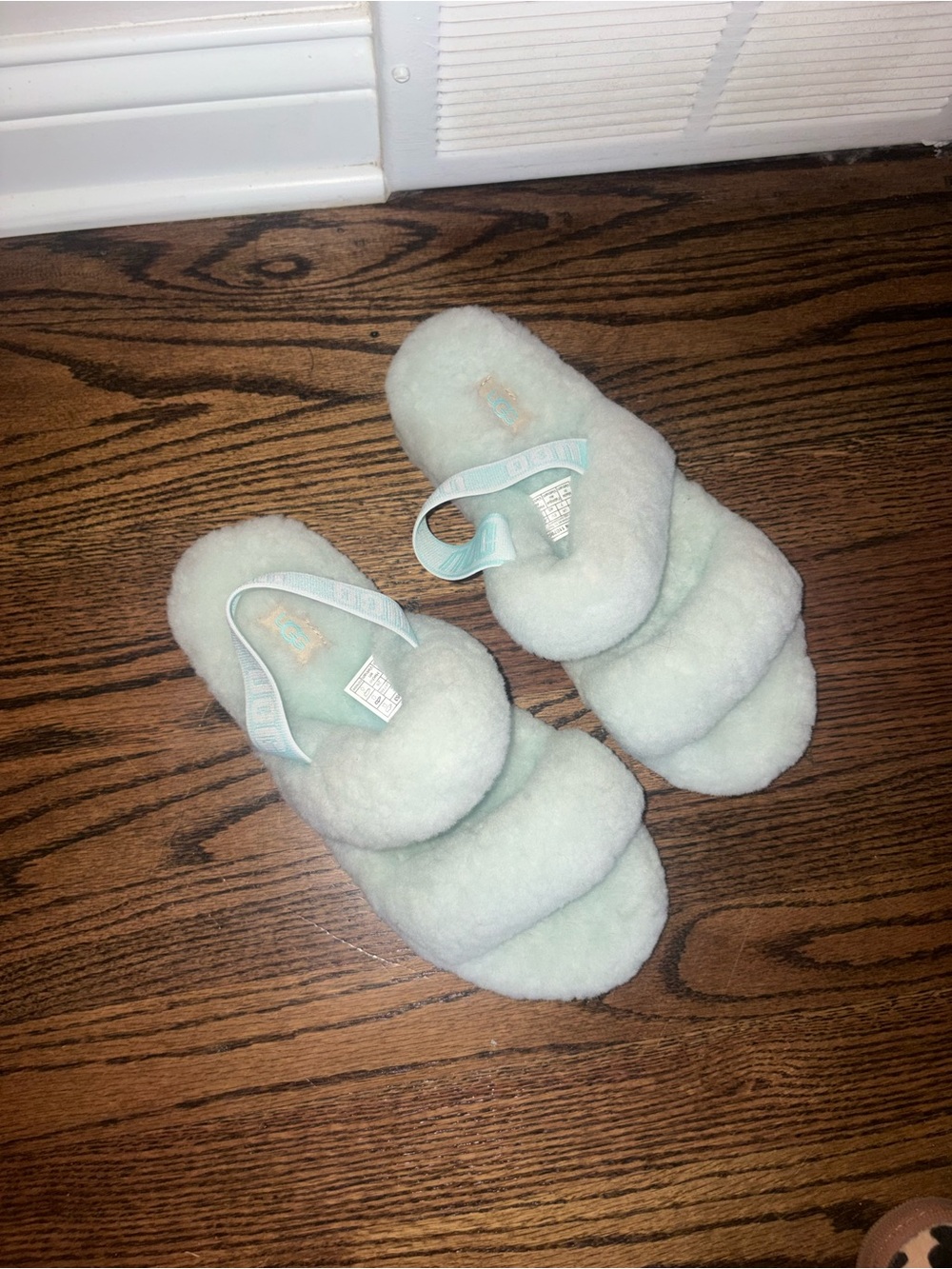 New Ugg Oh Yeah Light Blue Slingback Slippers 9
